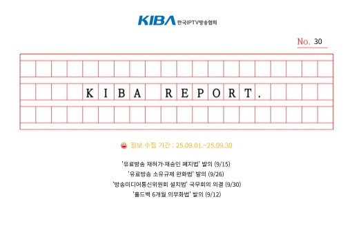 <KIBA REPORT> 30호