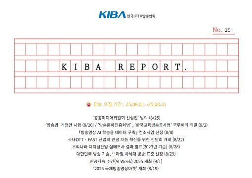 <KIBA REPORT> 29호